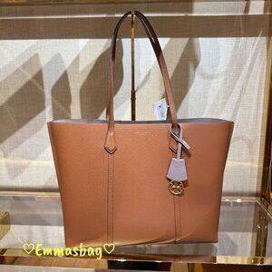Tory Burch Women's Perry Triple Compartment Tote 81932 Light Umber